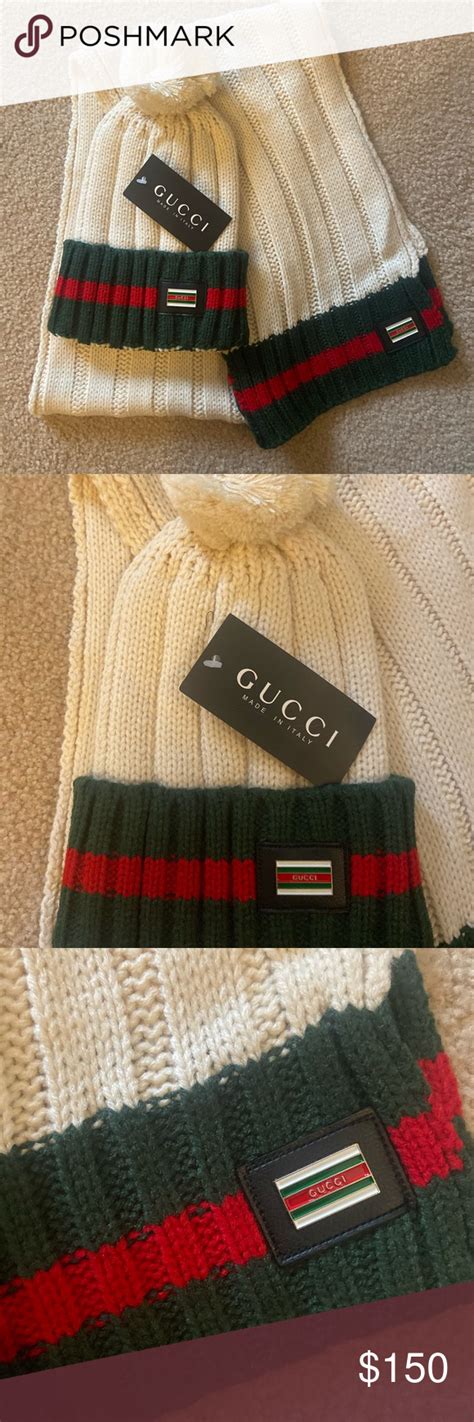 authentic gucci hat and scarf set|gucci female hats.